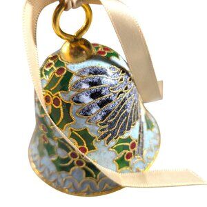 Christmas bell NYCO International Victorian Enamelled Holly Berry Ornament Blue